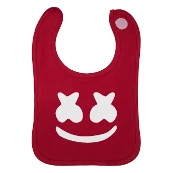 Marshmello, Σαλιάρα με Σκρατς Κόκκινη 100% Organic Cotton (0-18 months)