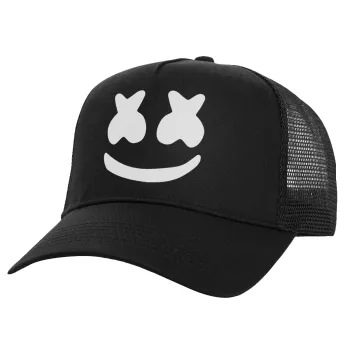 Marshmello, Καπέλο Ενηλίκων Structured Trucker, με Δίχτυ, Μαύρο (100% ΒΑΜΒΑΚΕΡΟ, ΕΝΗΛΙΚΩΝ, UNISEX, ONE SIZE)