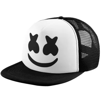 Marshmello, Καπέλο παιδικό Soft Trucker με Δίχτυ ΜΑΥΡΟ/ΛΕΥΚΟ (POLYESTER, ΠΑΙΔΙΚΟ, ONE SIZE)