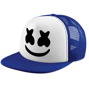 Marshmello, Καπέλο παιδικό Soft Trucker με Δίχτυ ΜΠΛΕ/ΛΕΥΚΟ (POLYESTER, ΠΑΙΔΙΚΟ, ONE SIZE)