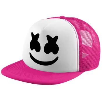 Marshmello, Καπέλο Ενηλίκων Soft Trucker με Δίχτυ Pink/White (POLYESTER, ΕΝΗΛΙΚΩΝ, UNISEX, ONE SIZE)