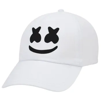 Marshmello, Καπέλο Ενηλίκων Baseball Λευκό 5-φύλλο (POLYESTER, ΕΝΗΛΙΚΩΝ, UNISEX, ONE SIZE)