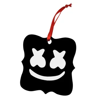 Marshmello, Στολίδι Χριστουγεννιάτικο στολίδι polygon ξύλινο 7.5cm