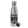 Metallic water bottle, stainless steel, 750ml