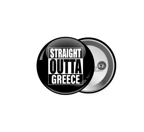 Straight Outta greece — Pin badge, 5cm
