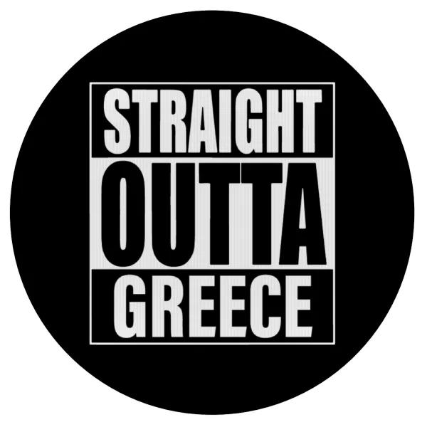 Straight Outta greece — Mousepad Round 20cm