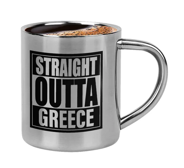 Straight Outta greece — Κουπάκι μεταλλικό διπλού τοιχώματος για espresso (220ml)
