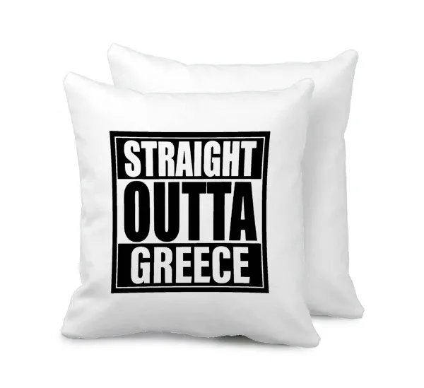 Straight Outta greece — Sofa cushion 40x40cm includes filling