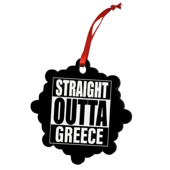 Straight Outta greece, Στολίδι Χριστουγεννιάτικο στολίδι snowflake ξύλινο 7.5cm
