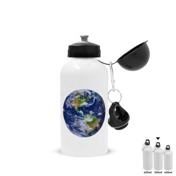 Planet Earth, Metal water bottle, White, aluminum 500ml