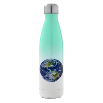 Planet Earth, Μεταλλικό παγούρι θερμός Πράσινο/Λευκό (Stainless steel), διπλού τοιχώματος, 500ml