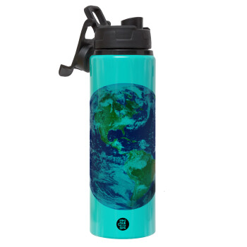 Planet Earth, Metallic water bottle with safety lid, 850ml aluminum
