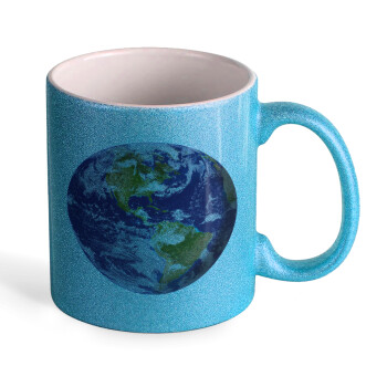 Planet Earth, Κούπα Σιέλ Glitter που γυαλίζει, κεραμική, 330ml