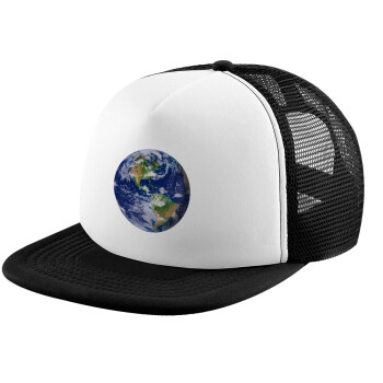 Planet Earth, Καπέλο παιδικό Soft Trucker με Δίχτυ ΜΑΥΡΟ/ΛΕΥΚΟ (POLYESTER, ΠΑΙΔΙΚΟ, ONE SIZE)