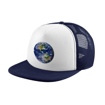Planet Earth, Καπέλο Soft Trucker με Δίχτυ Dark Blue/White 