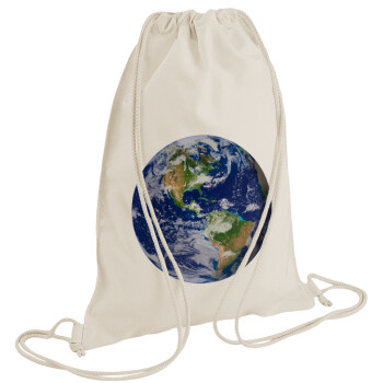 Planet Earth, Τσάντα πλάτης πουγκί GYMBAG natural (28x40cm)