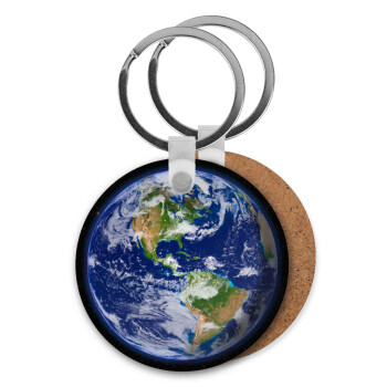 Planet Earth, Μπρελόκ Ξύλινο στρογγυλό MDF Φ5cm