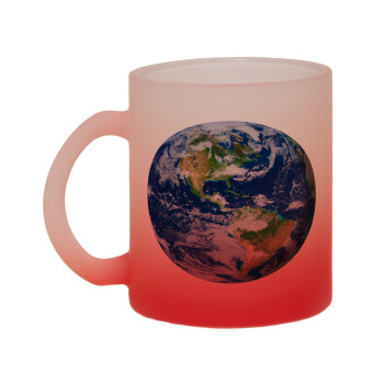 Planet Earth, Κούπα γυάλινη δίχρωμη με βάση το κόκκινο ματ, 330ml