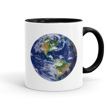 Planet Earth, Mug colored black, ceramic, 330ml