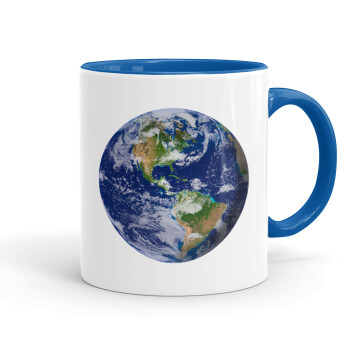 Planet Earth, Mug colored blue, ceramic, 330ml