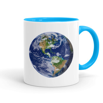 Planet Earth, Mug colored light blue, ceramic, 330ml