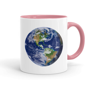 Planet Earth, Mug colored pink, ceramic, 330ml