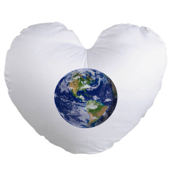 Planet Earth, Μαξιλάρι καναπέ καρδιά 40x40cm περιέχεται το  γέμισμα