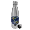Metallic water bottle, stainless steel, 750ml