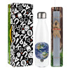 Easter candle, metallic white thermos bottle (500ml) & aromatic flat candle (30cm) (GRAY)