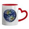 Mug heart red handle, ceramic, 330ml