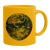 Ceramic coffee mug yellow, 330ml