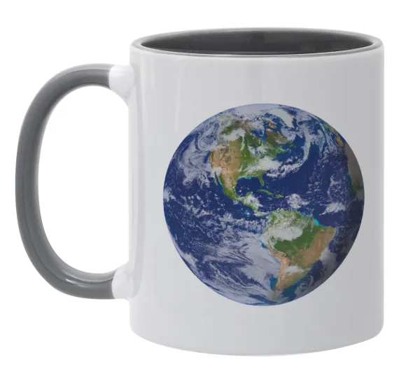 Planet Earth — Κούπα χρωματιστή γκρι, κεραμική, 330ml