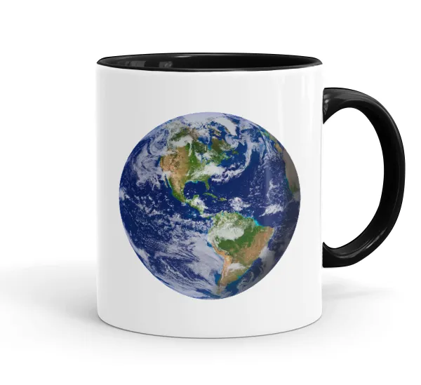 Planet Earth — Mug colored black, ceramic, 330ml