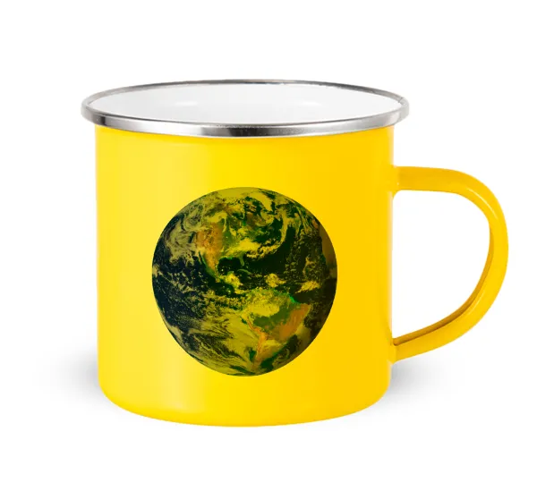 Planet Earth — Yellow Enamel Metallic Cup 360ml