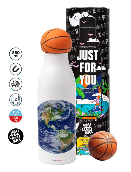 Planet Earth — Bascetball Metal mug thermos, double wall, 550ml