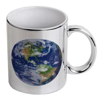 Planet Earth, Κούπα κεραμική, ασημένια καθρέπτης, 330ml
