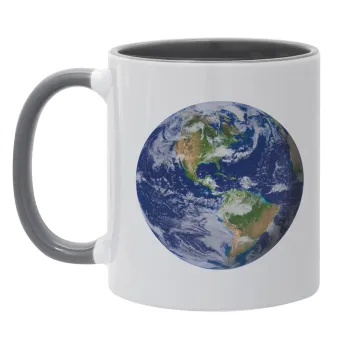 Planet Earth, Κούπα χρωματιστή γκρι, κεραμική, 330ml