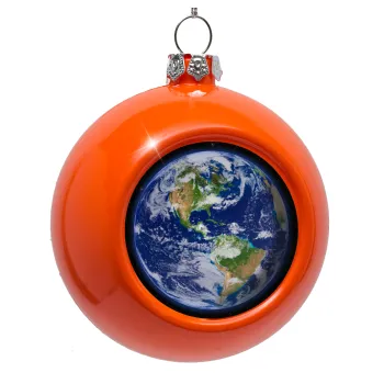 Planet Earth, Στολίδι Χριστουγεννιάτικη μπάλα δένδρου Πορτοκαλί 8cm