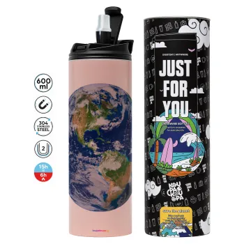 Planet Earth, Tumbler stainless steel PINK 600ml