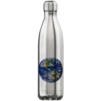 Planet Earth, Μεταλλικό παγούρι θερμός Inox (Stainless steel), διπλού τοιχώματος, 750ml