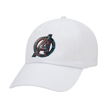 Avengers, Καπέλο Ενηλίκων Baseball Λευκό 5-φύλλο (POLYESTER, ΕΝΗΛΙΚΩΝ, UNISEX, ONE SIZE)