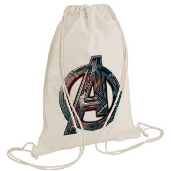 Avengers, Τσάντα πλάτης πουγκί GYMBAG natural (28x40cm)
