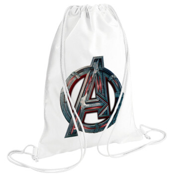 Avengers, Backpack pouch GYMBAG white (28x40cm)