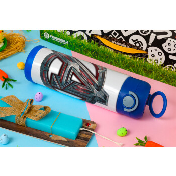 Avengers, Easter candle, Childrens hot water bottle, stainless steel, with safety straw, BLUE (500ml)