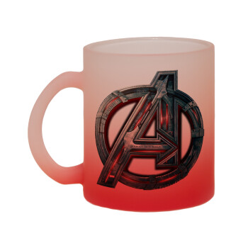 Avengers, Κούπα γυάλινη δίχρωμη με βάση το κόκκινο ματ, 330ml