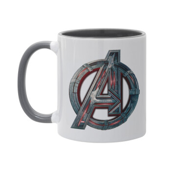Avengers, Κούπα χρωματιστή γκρι, κεραμική, 330ml