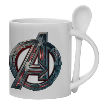 Avengers, Ceramic coffee mug with Spoon, 330ml (1pcs)