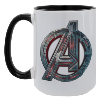 Avengers, Κούπα Mega 15oz, κεραμική Μαύρη, 450ml