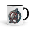 Avengers, Κούπα χρωματιστή μαύρη, κεραμική, 330ml