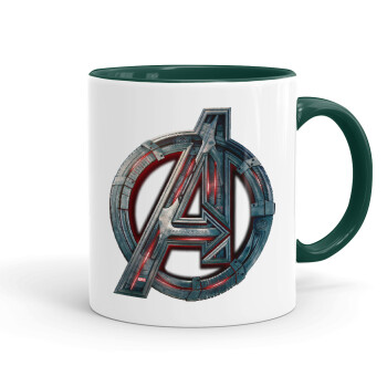 Avengers, Κούπα χρωματιστή πράσινη, κεραμική, 330ml